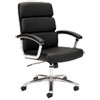 Traction High-Back Executive Chair, Supports 250 lb, 17.75" to 21.8" Seat Height, Black Seat/Back, Polished Aluminum Base