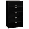 Brigade 600 Series Lateral File, 4 Legal/letter-Size File Drawers, 1 Roll-Out File Shelf, Black, 42" X 18" X 64.25"