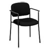 <strong>HON®</strong><br />VL616 Stacking Guest Chair with Arms, Fabric Upholstery, 23.25" x 21" x 32.75", Black Seat, Black Back, Black Base