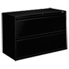 Brigade 800 Series Lateral File, 2 Legal/letter-Size File Drawers, Black, 42" X 18" X 28"