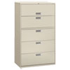 Brigade 600 Series Lateral File, 4 Legal/letter-Size File Drawers, 1 Roll-Out File Shelf, Light Gray, 42" X 18" X 64.25"