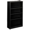 <strong>HON®</strong><br />Metal Bookcase, Four-Shelf, 34.5w x 12.63d x 59h, Black