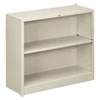 <strong>HON®</strong><br />Metal Bookcase, Two-Shelf, 34.5w x 12.63d x 29h, Light Gray
