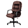 Pillow-Soft 2090 Series Executive High-Back Swivel/tilt Chair, Supports 300 Lb, 16.75" To 21.25" Seat, Burgundy, Black Base