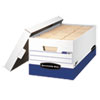 PRESTO Heavy-Duty Storage Boxes, Letter Files, 13" x 25.38" x 10.5", White/Blue, 12/Carton