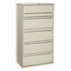 Brigade 700 Series Lateral File, 4 Legal/letter-Size File Drawers, 1 File Shelf, 1 Post Shelf, Light Gray, 36" X 18" X 64.25"