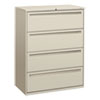Brigade 700 Series Lateral File, 4 Legal/letter-Size File Drawers, Light Gray, 42" X 18" X 52.5"
