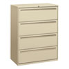 Brigade 700 Series Lateral File, 4 Legal/letter-Size File Drawers, Putty, 42" X 18" X 52.5"