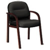 Pillow-Soft 2190 Guest Arm Chair, 23.5" X 27.5" X 35.5", Black Seat/back, Mahogany Base