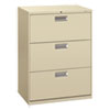 Brigade 600 Series Lateral File, 3 Legal/letter-Size File Drawers, Putty, 30" X 18" X 39.13"