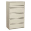 Brigade 700 Series Lateral File, 4 Legal/letter-Size File Drawers, 1 File Shelf, 1 Post Shelf, Light Gray, 42" X 18" X 64.25"