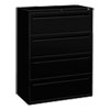 Brigade 700 Series Lateral File, 4 Legal/letter-Size File Drawers, Black, 42" X 18" X 52.5"