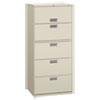 Brigade 600 Series Lateral File, 4 Legal/letter-Size File Drawers, 1 File Shelf, 1 Post Shelf, Light Gray, 30" X 18" X 64.25"