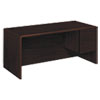 10700 Series "l" Workstation Desk With Three-Quarter Height Pedestal On Right, 66" X 30" X 29.5", Mahogany