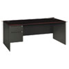 <strong>HON®</strong><br />38000 Series Left Pedestal Desk, 72" x 36" x 29.5", Mahogany/Charcoal