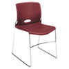 Olson Stacker High Density Chair, Supports Up To 300 Lb, Mulberry Seat/back, Chrome Base, 4/carton