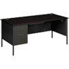<strong>HON®</strong><br />Metro Classic Series Left Pedestal "L" Workstation Desk, 66" x 30" x 29.5", Mahogany/Charcoal