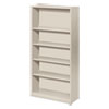 <strong>HON®</strong><br />Metal Bookcase, Five-Shelf, 34.5w x 12.63d x 71h, Light Gray