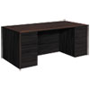10700 Series Double Pedestal Desk With Full-Height Pedestals, 72" X 36" X 29.5", Mahogany