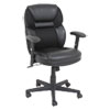 Leather/mesh Mid-Back Chair, Supports Up To 250 Lb, 18.39" To 22.05" Seat Height, Black