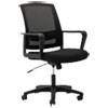 Mesh Mid-Back Chair, Supports Up To 225 Lb, 17" To 21.5" Seat Height, Black