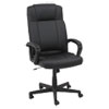 Pu Leather High-Back Chair, Supports Up To 250 Lb, 17.56" To 21.34" Seat Height, Black