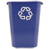 Deskside Recycling Container with Symbol, Large, 41.25 qt, Plastic, Blue