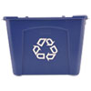 <strong>Rubbermaid® Commercial</strong><br />Stacking Recycle Bin, 14 gal, Polyethylene, Blue