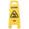 <strong>Rubbermaid® Commercial</strong><br />Multilingual "Caution" Floor Sign,  11 x 12 x 25, Bright Yellow
