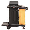 High-Security Healthcare Cleaning Cart, 22w X 48.25d X 53.5h, Black