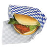 Grease-Resistant Paper Wraps And Liners, 12 X 12, Blue Check, 1,000/box, 5 Boxes/carton