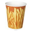 Paper French Fry Cups, 16 Oz, 3.8" Diameter X 4.4"h, Yellow/brown Fry Design, 50/bag, 20 Bag/carton