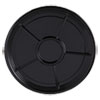 Caterline Casuals Thermoformed Platters, 6-Compartment, 12" Diameter, Black, 25/carton