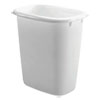 Oval Vanity Wastebasket, Plastic, 14.4 Qt, White, 6/carton