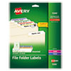<strong>Avery®</strong><br />Permanent TrueBlock File Folder Labels with Sure Feed Technology, 0.66 x 3.44, White, 30/Sheet, 25 Sheets/Pack