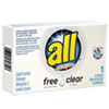 <strong>All®</strong><br />Free Clear HE Liquid Laundry Detergent, Unscented, 1.6 oz Vend-Box, 100/Carton