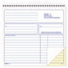Spiralbound Service Invoices, Two-Part Carbonless, 8.5 X 7.75, 1/page, 50 Forms