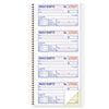 <strong>TOPS™</strong><br />Spiralbound Money and Rent Receipt Book, Two-Part Carbonless, 4.75 x 2.75, 4 Forms/Sheet, 200 Forms Total