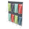 <strong>deflecto®</strong><br />Stand-Tall 8-Bin Wall-Mount Literature Rack, Leaflet, 18.25w x 3.38d x 23.75h, Clear/Black