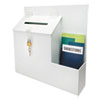 <strong>deflecto®</strong><br />Suggestion Box Literature Holder with Locking Top, 13.75 x 3.63 x 13.94, Plastic, White