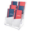 6-Compartment DocuHolder, Leaflet Size, 9.63w x 6.25d x 12.63h, Clear