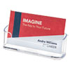 Horizontal Business Card Holder, Holds 50 Cards, 3.88 x 1.38 x 1.81, Plastic, Clear