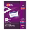 <strong>Avery®</strong><br />Name Badge Insert Refills, Horizontal/Vertical, 2 1/4 x 3 1/2, White, 400/Box
