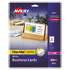 Clean Edge Business Cards, Laser, 2 X 3.5, White, 200 Cards, 10 Cards/sheet, 20 Sheets/pack