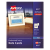 Note Cards with Matching Envelopes, Inkjet, 80 lb, 4.25 x 5.5, Embossed Matte Ivory, 60 Cards, 2 Cards/Sheet, 30 Sheets/Pack