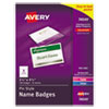 <strong>Avery®</strong><br />Pin-Style Badge Holder with Laser/Inkjet Insert, Top Load, 3.5 x 2.25, White, 100/Box