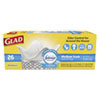 <strong>Glad®</strong><br />OdorShield Medium Quick-Tie Trash Bags, 8 gal, 0.57 mil, 21.63" x 23", White, 26/Box