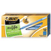 <strong>BIC®</strong><br />Round Stic Xtra Life Ballpoint Pen, Stick, Medium 1 mm, Blue Ink, Translucent Blue Barrel, Dozen