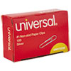 <strong>Universal®</strong><br />Paper Clips, #1, Nonskid, Silver, 100 Clips/Box, 10 Boxes/Pack