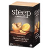 steep Tea, Lemon Ginger, 1.6 oz Tea Bag, 20/Box